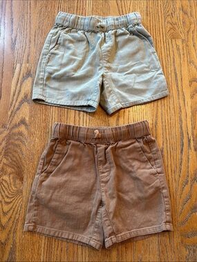Rylee + Cru bundle of 2 Kids Pull-On Shorts in Brown and Olive